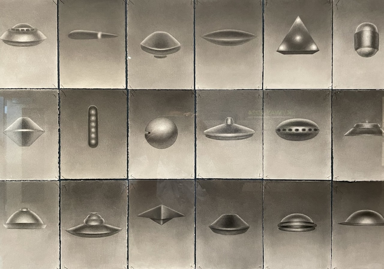 Carola Miles questions reality in storytelling with her “UFO Alphabet” at the Museum of Fine Arts in St. Petersburg.