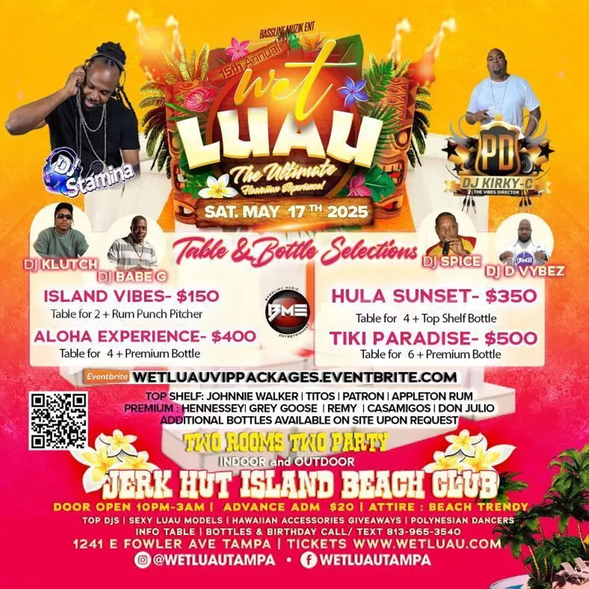 Aloha Party People! The most anticipated island celebration of the year is back &mdash; and you're invited! Join us for the 15th Annual Wet Luau at Jerk Hut Island Beach Club this Saturday, May 17th for a night of tropical vibes, unforgettable music, and beachy fun.
