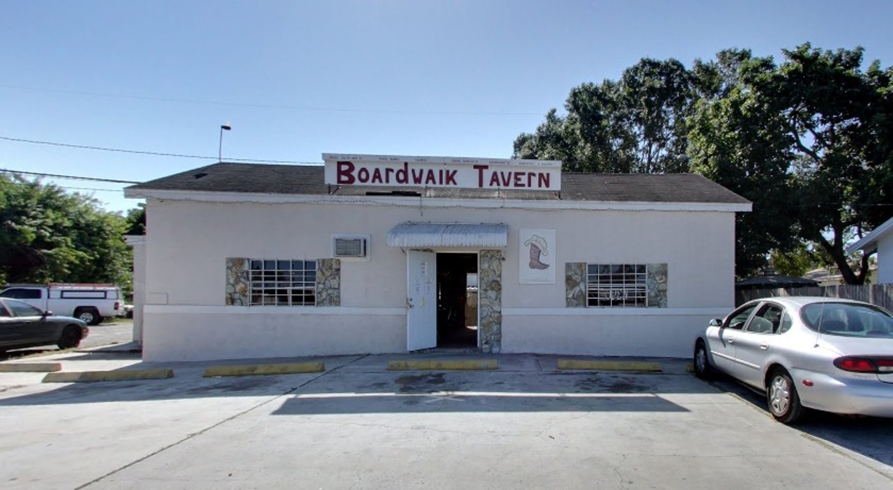 Boardwalk Tavern  
2600 54th Ave. N, St. Petersburg
Offering karaoke and pool, this is a great spot to make some drunken memories. This bar offers live local country music, as well as drink specials throughout the week. The hand painted sign is a true mark of an authentic dive bar.
Photo via Boardwalk Tavern/Google