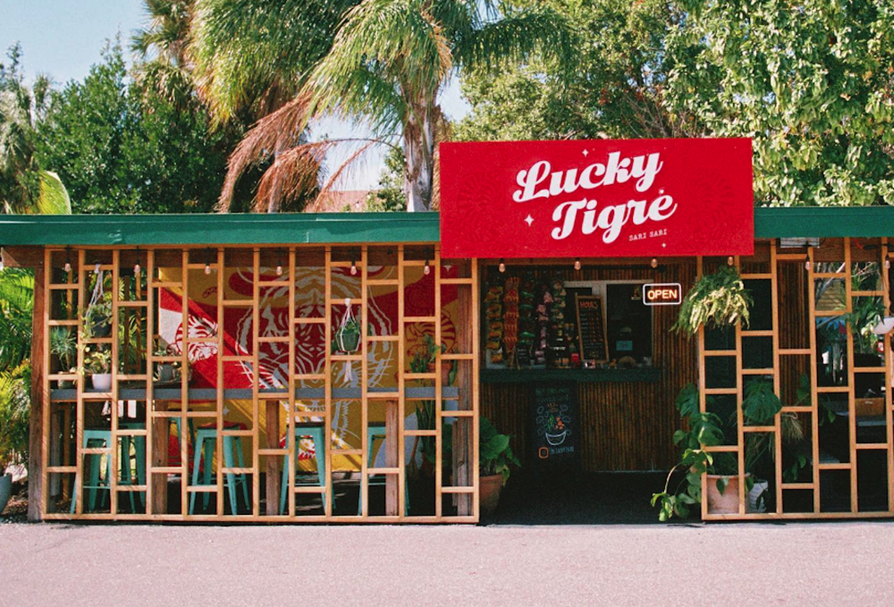Lucky Tigre
1101 S Howard Ave. Suite B, Tampa
While Filipino-inspired dumplings and bao buns might be some of the most popular items on this intimate menu, don’t sleep on Lucky Tigre’s extensive drink options. You can’t go wrong with its sea salt ube milk tea and mango fruit tea with fermented coconut jellies, but a pro-tip is to order its limited-edition buko pandan milk tea, complete with slices of coconut and brown sugar boba. 
Photo via RickeyPKim/Instagram