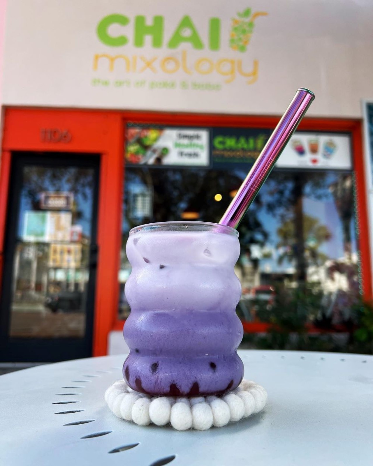 Chai Mixology
1106 Central Ave., St. Petersburg
While poke and smoothie bowls are the stars of Chai Mixology’s menu, its variety of boba teas offer a refreshing addition to its health-conscious dishes. Its boba offerings range from expected milk teas like taro and mango to unique flavors such as vanilla chai, honeydew, cookies and cream and rose. Toppings include classic tapioca pearls, popping boba, and rainbow jellies.
Photo via  Chai Mixology/Facebook