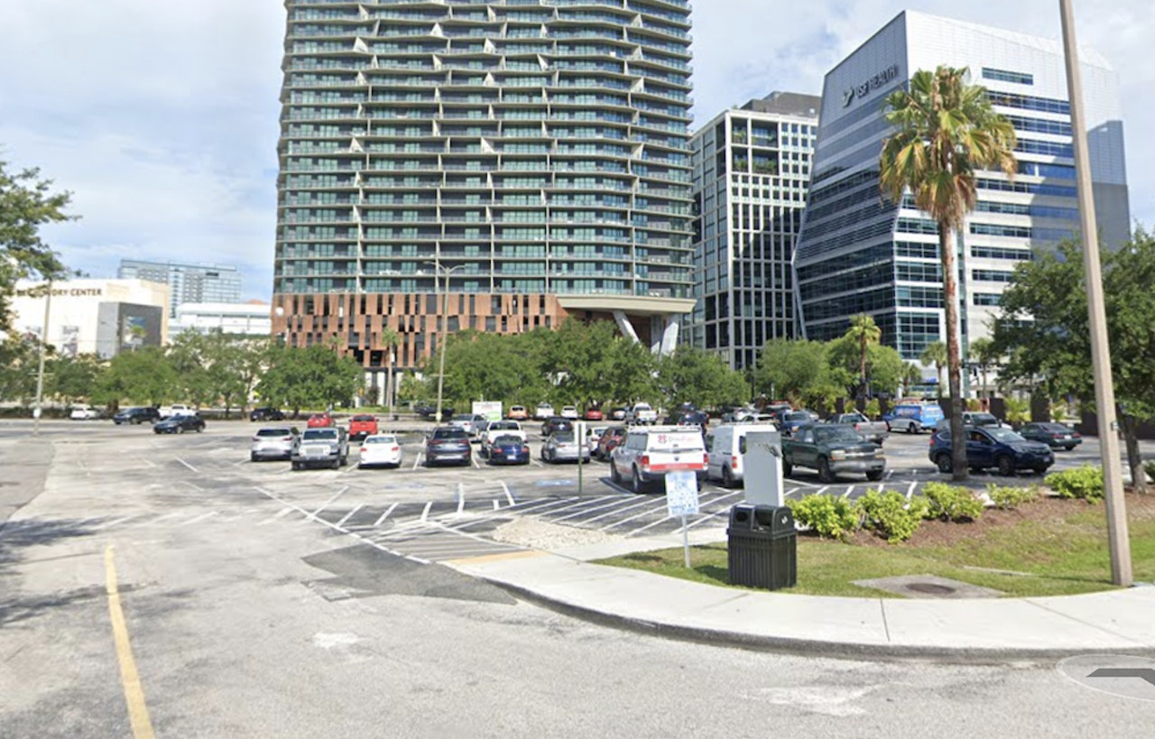 Sparkman Wharf surface lot
615 Channelside Dr., Tampa
Try parking here during a Lightning playoff watch party and you probably won’t catch the game until halfway through the second period. Not only does it cost money on the weekends, but it fills up in no time. Sparkman Wharf is simply too popular for this little parking lot. 
Photo via Google Maps