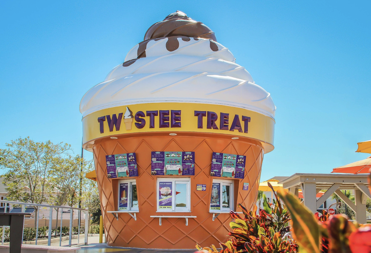 Twistee Treat
Multiple locations
While Twistee Treat is a chain, it’s earned its spot on this list because it’s Florida-based and truly iconic. Hard-to-miss with its ice cream cone-shaped window service, their menu and old-school attitude has hardly changed since it opened in the '80s with cones, floats, sundaes and boats. With around 10 locations in and around Tampa Bay, Twistee Treat is a must.
Photo via Twistee Treat USA/Facebook