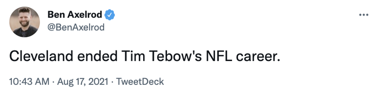 21 extremely accurate tweets about Tim Tebow getting cut from the Jags