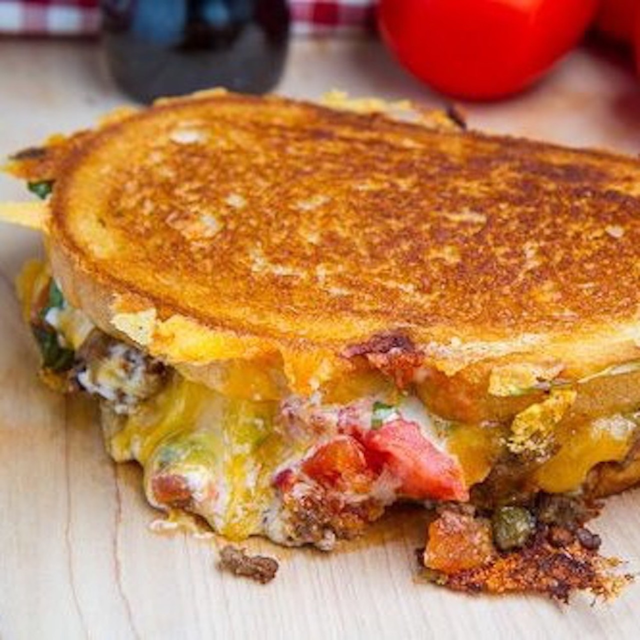 Taco Grilled Cheese
You're encouraged to dip The Giddy Piggy's sandwich mashup of Mexican-style cheese, taco meat, salsa and shredded lettuce into sour cream.