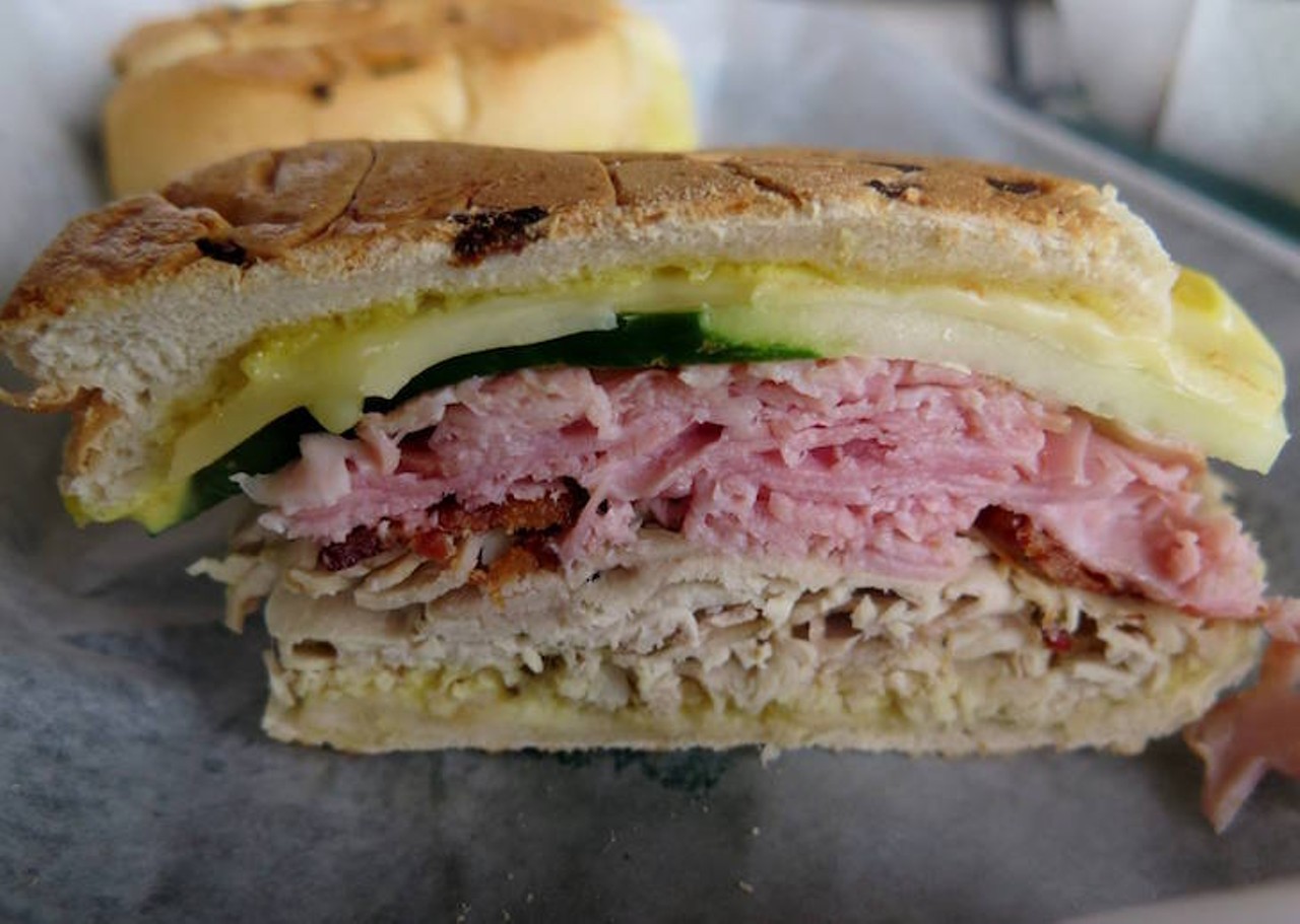 Wright&#146;s Gourmet Cafe  
1200 S. Dale Mabry Hwy., Tampa, (813) 253-3838
Looking for a Cuban sandwich made Wright? A South Tampa institution, Wright&#146;s prepares a mean Cuban, subbing Swiss cheese for Jarlsberg and adding a bit of turkey to the standard pork, ham and salami combo.
Photo via Wright&#146;s Gourmet House/Facebook