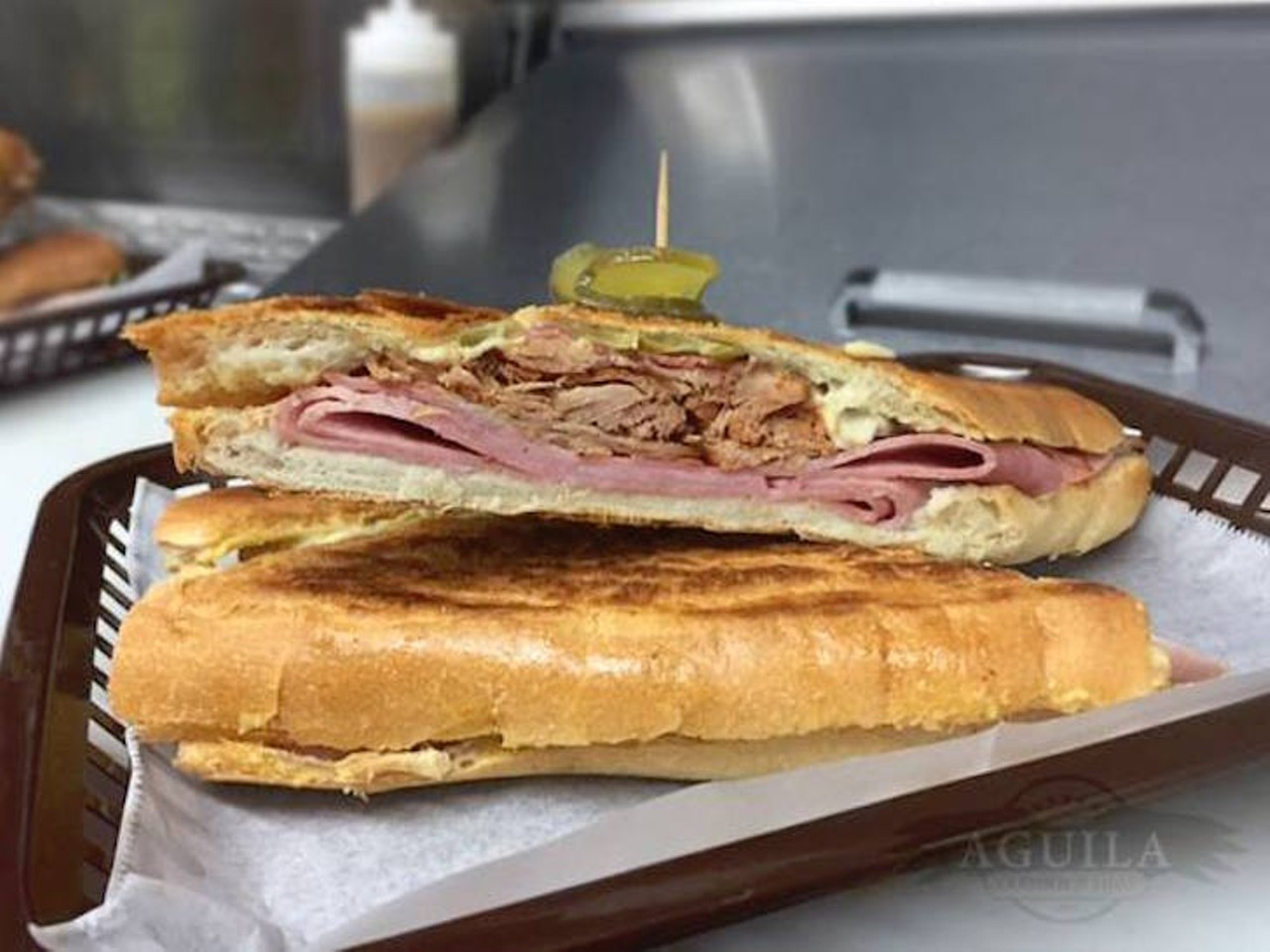 Aguila Sandwich Shop
3200 W. Hillsborough Ave., Tampa, 813-876-4022
This hold-in-the-wall sandwich shop is one of Tampa&#146;s hidden gems. The sandwich comes in sizes small, medium and large, but if you want salami, you have to ask. Tampa-style Cuban sandwich lovers, or as some insist, OG Cuban sandwich lovers know that salami is a must.
Photo via Aguila Sandwich Shop/Facebook