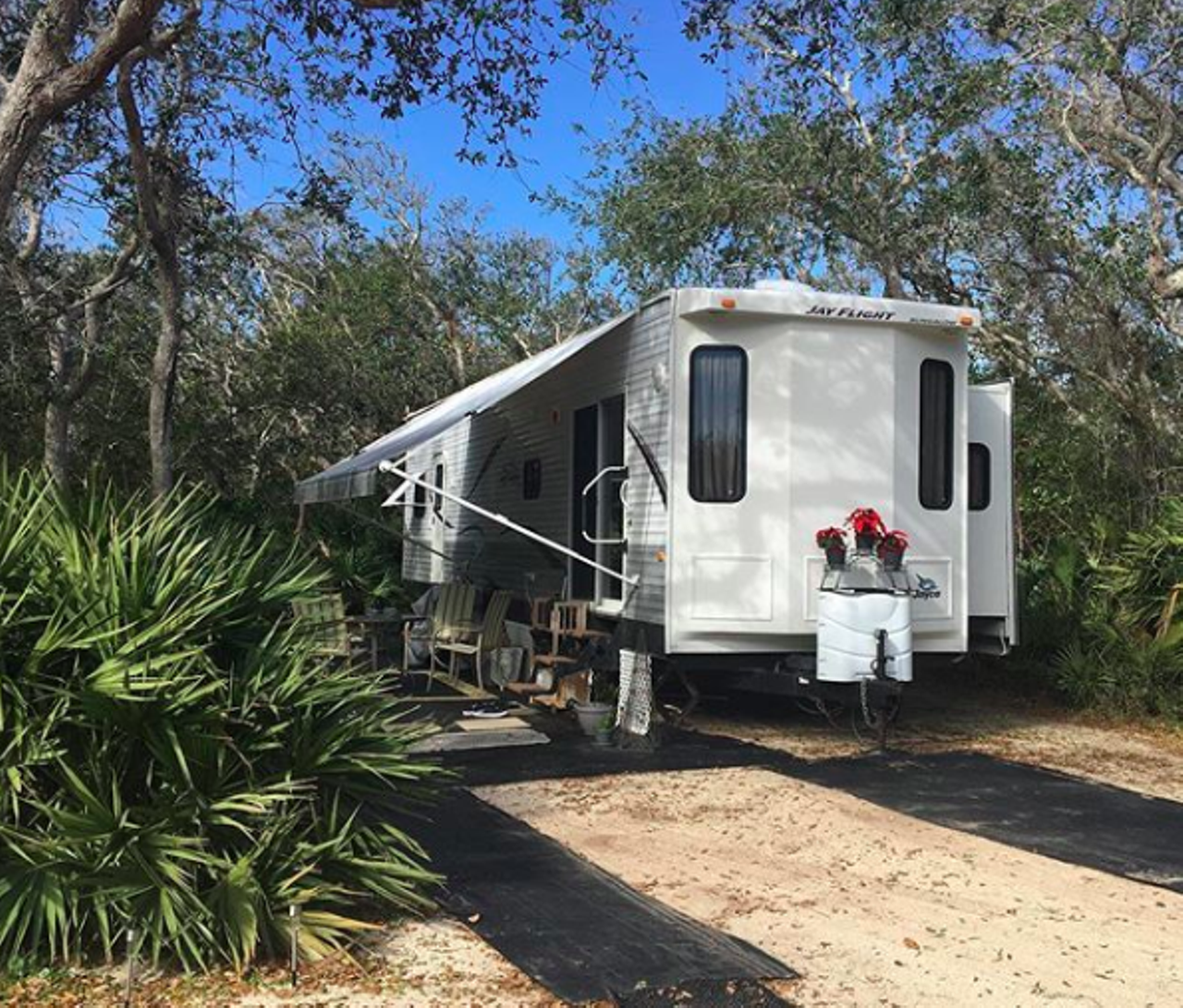 North Beach Camp Resort
4125 Coastal Highway (A1A), St. Augustine, FL 32084 | 904-824-1806
This campsite isn&#146;t as primitive as some, so campers can enjoy all the amenities they want and make it to downtown St. Augustine for a drink before turning in for the night. 
Photo via North Beach Camp/Instagram