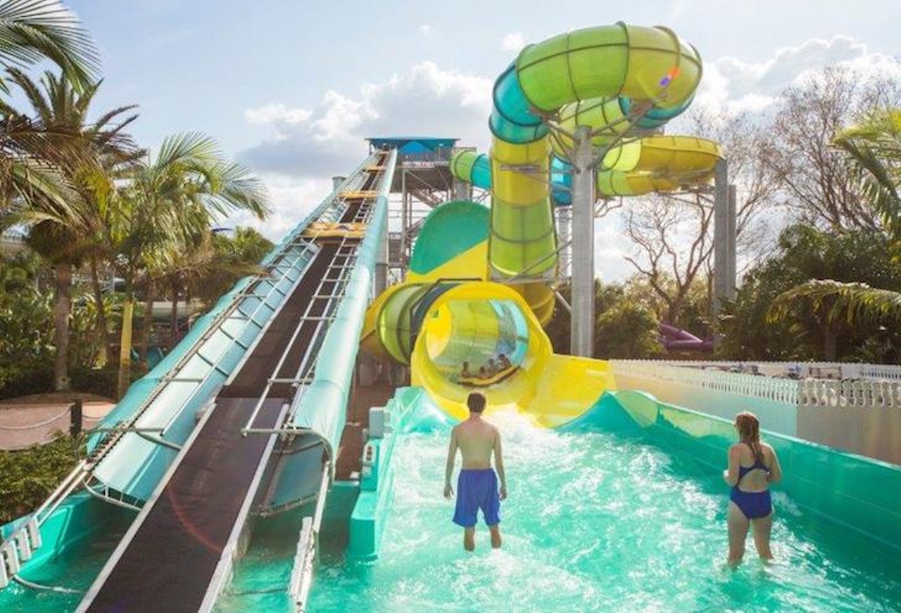  Adventure Island 
The theme park has upped its game by offering booze. Chug a few cold ones before wasting the day away in the lazy river. Thankfully, there are lifeguards onsite in case things get a little too wild. 
10001 N. McKinley Drive, Tampa. 
Photo via Adventure Island