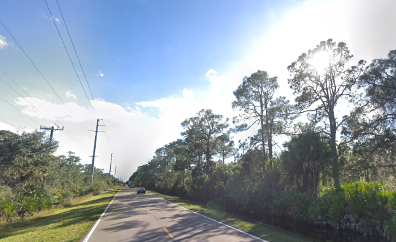River Road, Venice
South of Sarasota, in Venice, River Road is pretty much void of buildings. Instead, drivers who trek the almost 13 miles of River Road will be treated to some natural beauty while driving through places like Blue Heron Park.
Photo via Google Maps