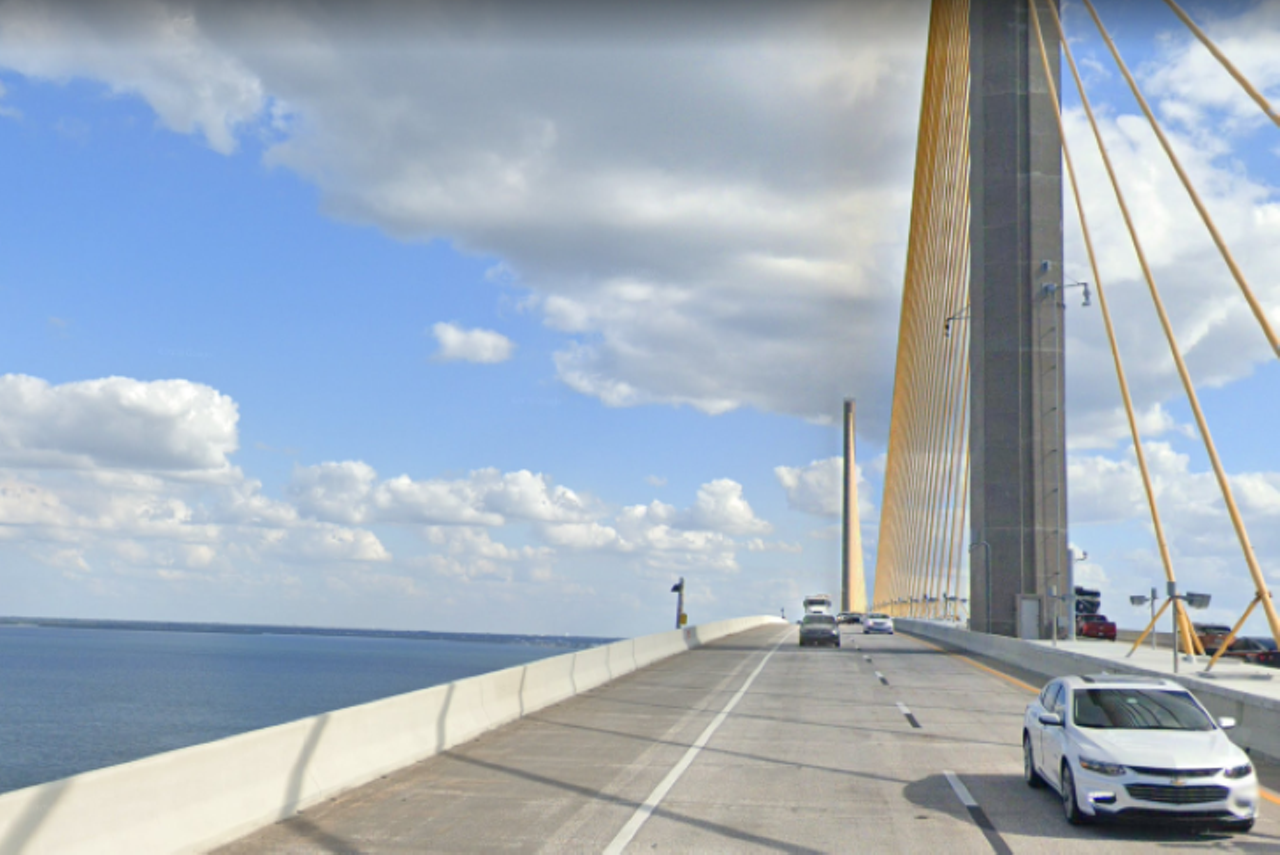 Sunshine Skyway
If you&#146;re able to stomach the height, which is 430-feet up in the air, the iconic yellow-cabled bridge offers fantastic views of Tampa Bay. Since you probably have some extra time these days, you might want to consider pulling over at the northern rest stop after the bridge for a different perspective.
Photo via Google Maps