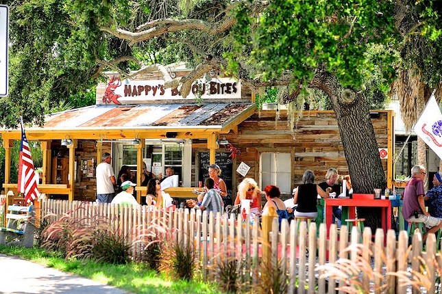 Happy&#146;s Bayou Bites     
       5080, 431 Skinner Blvd, Dunedin, FL 34698, (727) 240-1102 
     It&#146;s shack-like exterior and laid-back, outdoor seating lets you know that the food at Happy&#146;s Bayou Bites has to be good. Their po'boys are probably the most popular item on the menu, with a variety of shrimp, chicken, oyster and catfish to choose from. Yes, and course they have fried alligator bites. 
    
    Photo via Happy&#146;s Bayou Bites/Facebook