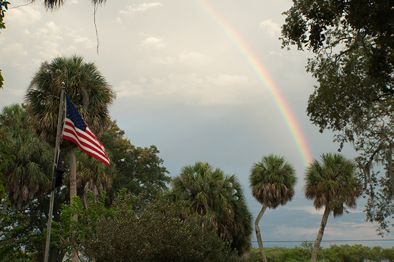 A rainbow over Old Tampa Bay