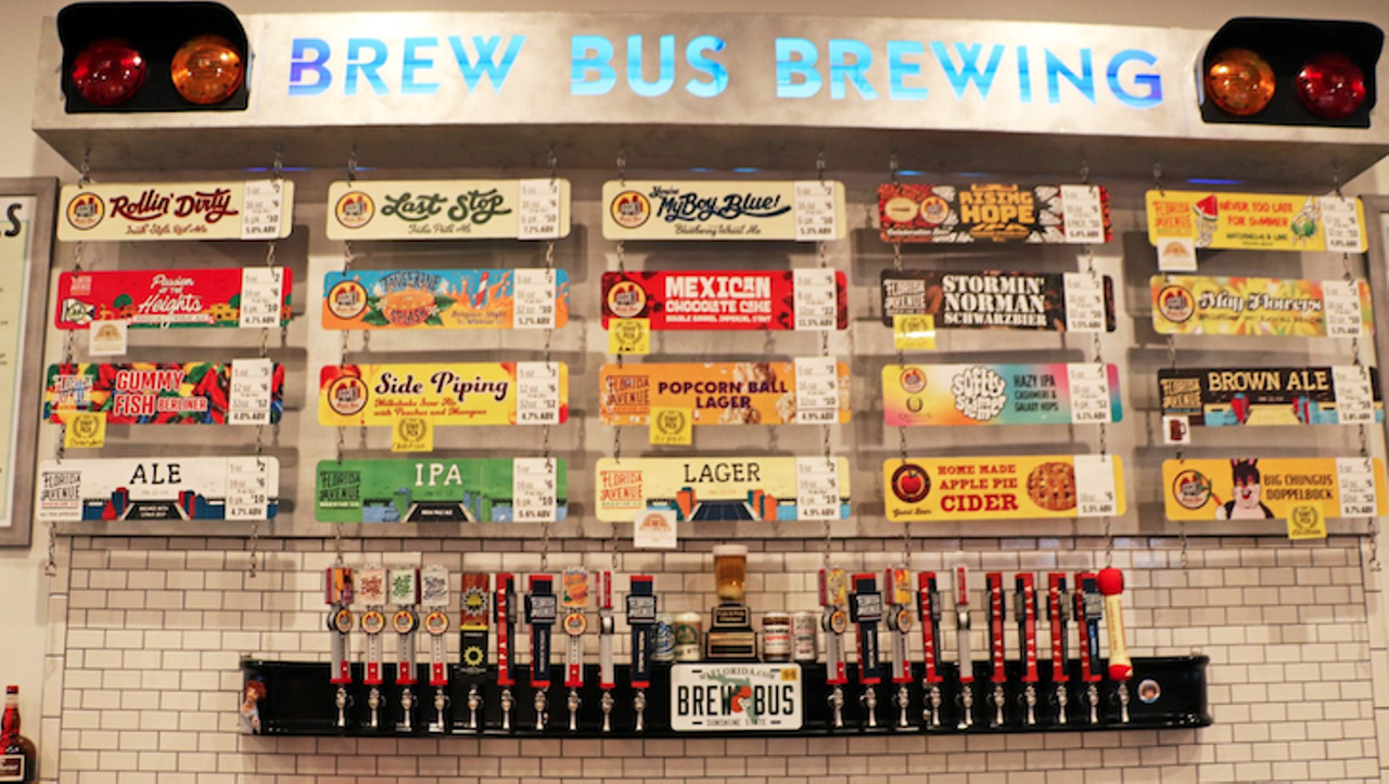 Brew Bus tour
4101 N. Florida Ave., Tampa, (813) 990-7310, Click here for more info  
Every Friday, Saturday, and Sunday, Brew Bus offers a Hop On Hop Off Bus Tour. Pre-sale tickets are $10 and walk-ups are $15. Visitors can begin at any location, get off and hop back on as they please.
Photo via Brew Bus/ Facebook