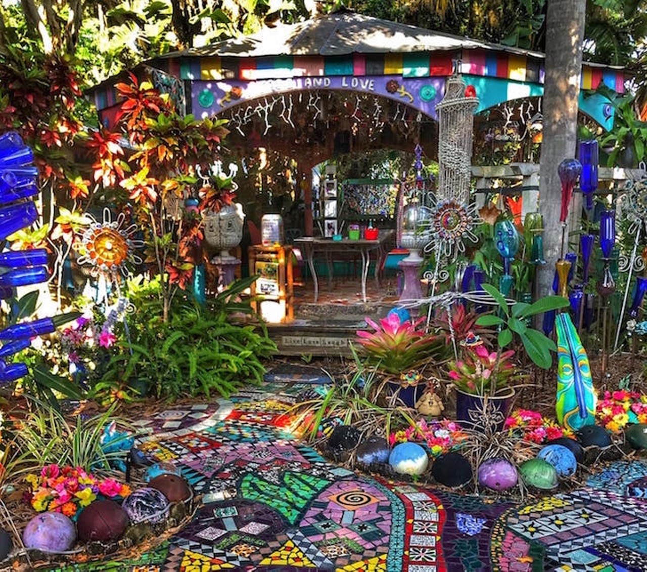 Whimzeyland 
Estimated time:  30 minutes     
Whimzeyland is a weird little house in Safety Harbour that is partially built with bowling balls, that's right- a colorful, extravagant bowling ball house. It&#146;s taken over two decades to create this D.I.Y psychedelic wonderland, and it&#146;s definitely worth the short drive. 
Photo via Whimzeyland/Facebook