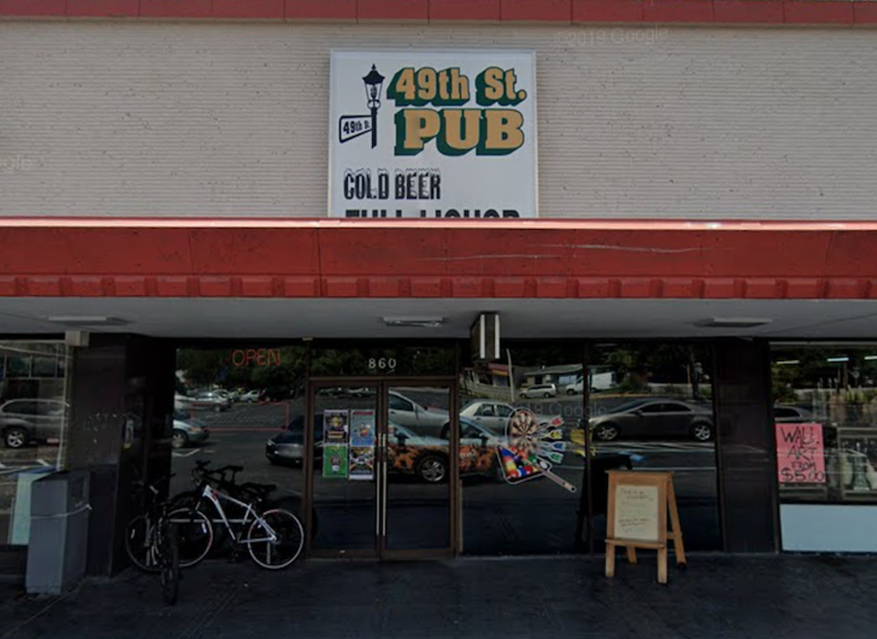 49th Street Pub
860 49th St. N, St. Petersburg
49th Street Pub is a good ole divey sports bar with pool tables, plenty of jello shots, daily specials and live music. Stop by for a wide liquor selection and a wide variety of peeps.
Photo via 49th Street Pub/Google