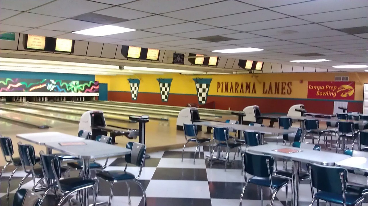 Pinarama  
5008 S Dale Mabry Hwy, Tampa, FL 33611, (813) 835-7665
An old-school bowling alley with classic bright colors and 90s graphics that people of all ages can enjoy. Get some of the bowling bumpers for the kids, get yourself a pitcher and some nachos, and enjoy.  
Photo via Pinarama/Facebook