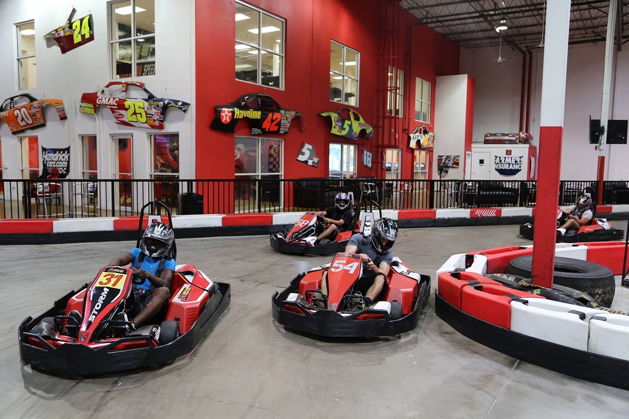  Grand Prix Tampa 
14320 N Nebraska Ave, Tampa, FL 33613, (813) 977-6272 
Go-karts, mini golf, bungey dome, pool tables, and an arcade? Sounds like an ideal sunday afternoon. Grab a beer or two at their Pit Stop Cafe after the kids beat you at three rounds of go-karts. 
Photo via Grand Prix Tampa/Facebook