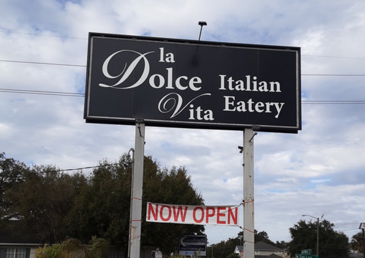 La Dolce Vita Restaurant  
3310 S. Dale Mabry Hwy., Tampa
South Tampa welcomed its newest Italian eatery when La Dolce Vita opened in the space formerly occupied by Le Boudoir restaurant. Its lunch menu includes light pasta dishes, pizza and pressed paninis while the dinner menu offers comforting pasta dishes like lasagna, lobster ravioli, penne pomodoro, carbonara and Bolognese.
Photo via La Dolce Vita/Facebook