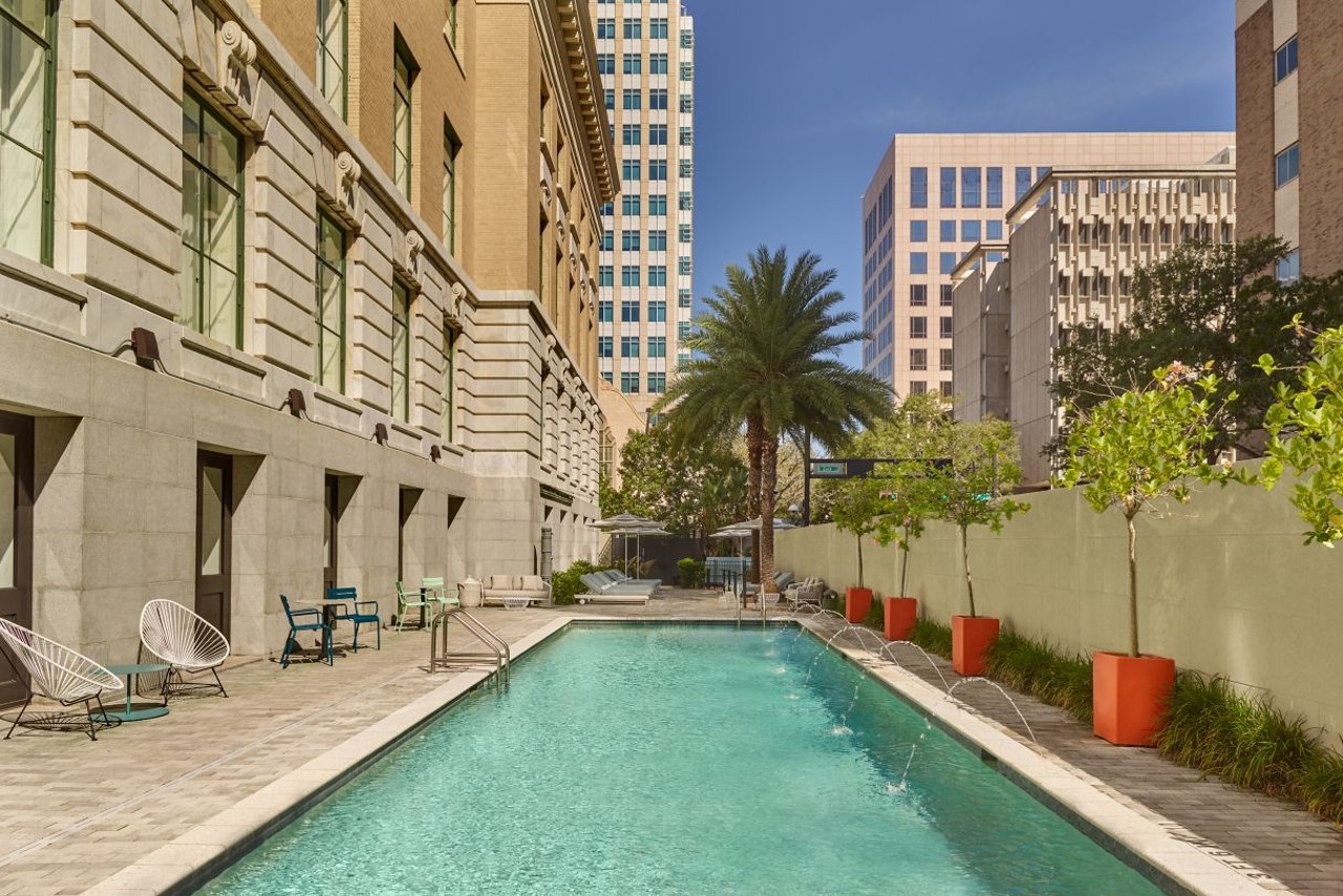 Le Méridien Tampa, The Courthouse
601 N Florida Ave, Tampa, 813-221-9555    
$10
For just $10 downtown Tampa’s Le Méridien offers their pool and fitness center for the day. Day guests must be 21 or older. Food and drinks available for purchase from Bizou Restaurant & Bar. There’s also discounted valet if you can’t find street parking. 
Photo via Le Méridien Tampa, The Courthouse/Website