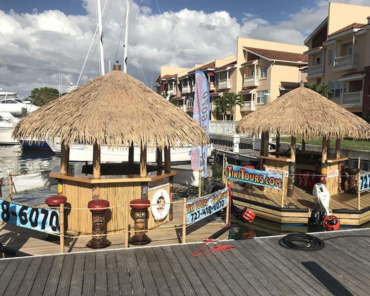 Florida Tiki Tour
727-418-6070 
Florida Tiki Tour takes you and five friends on a ride through Johns Pass and Boca Ciega Bay area atop a huge, floating Hawaiian-style tiki hut. Make sure to grab a cooler and your favorite drinks before hopping aboard. 
Photo via floridatikitours.com