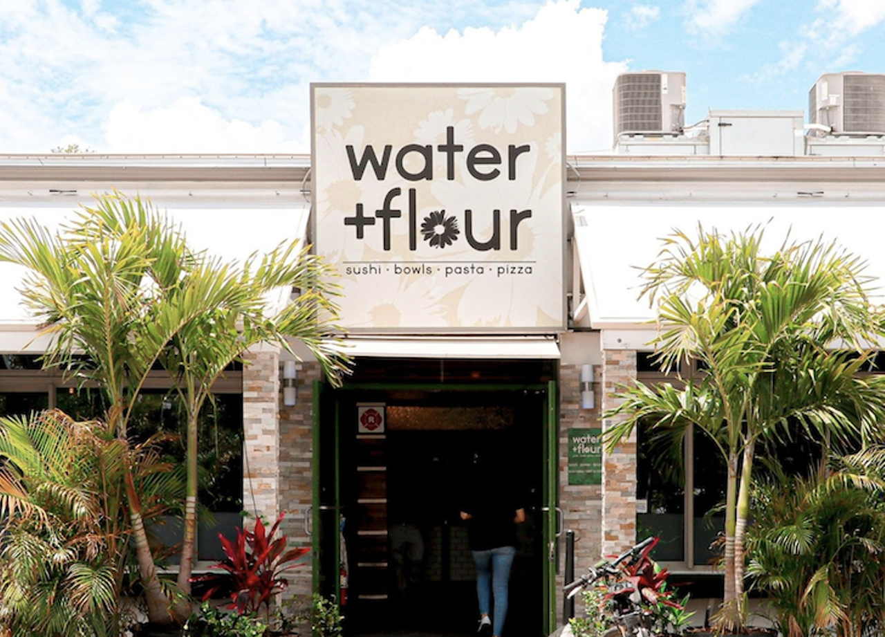 Water + Flour
1015 S. Howard Ave, Tampa, (813) 251-8406
With a new look, name and menu the once-Ciccio, is now Water + Flour. The lunch and dinner menus include &#147;simple sushi&#148; (think ahi tuna, hamachi and avocado rolls), &#147;rolls that spark joy&#148; (yes, there&#146;s a volcano roll), California bowls (chicken & broccolini, &#147;Fitness,&#148; &#147;The Local&#148; and more), small plates and grilled wraps while the &#147;All Day&#148; menu has fresh pasta (the &#147;Lil&#146; Spicy,&#148; three-cheese bolognese, more), salads and nine types of 12-inch brick oven pizza. Prices go from $4 for a small Italiano salad to $39 for a family-sized plant-based bolognese pasta.
Photo via Water + Flour/Facebook