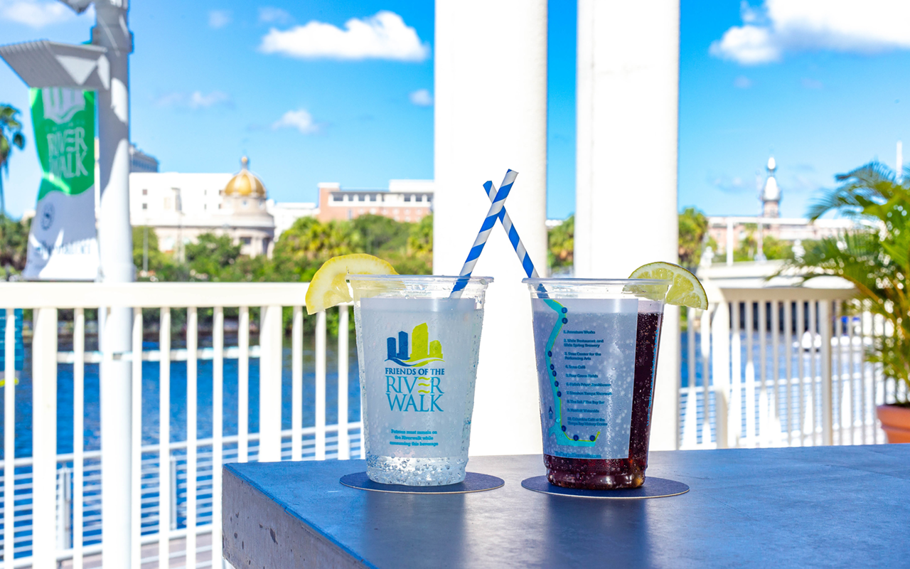 Sippers can enjoy their drinks while strolling from bar to bar with an official Riverwalk cup.