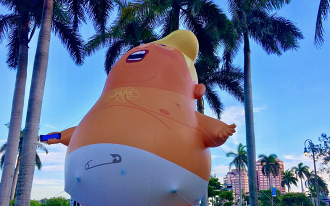 A 20-foot-high diapered Trump balloon will be in Orlando tomorrow