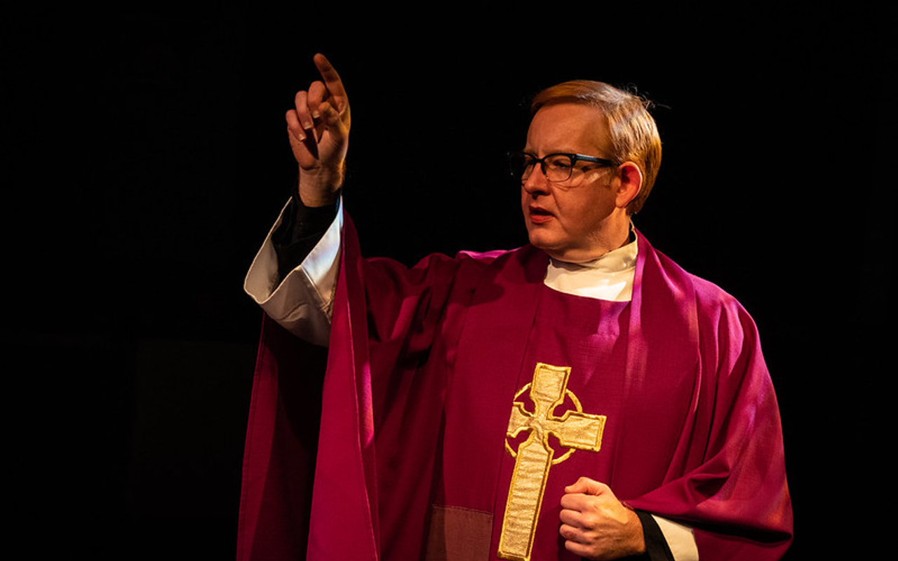 David Jenkins as Father Flynn in "Doubt: Parable" at Jobsite Theater in Tampa, Florida.