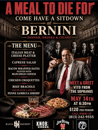 A Meal to Die For Advertisement, at Bernini with Vito from The Sopranos