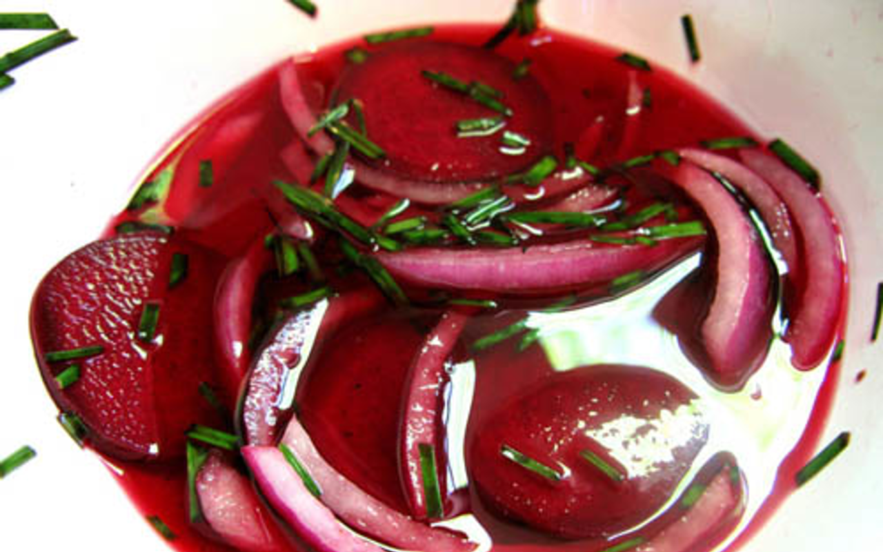 Pickled beets and onions are perfect accompaniments to a summer meal.