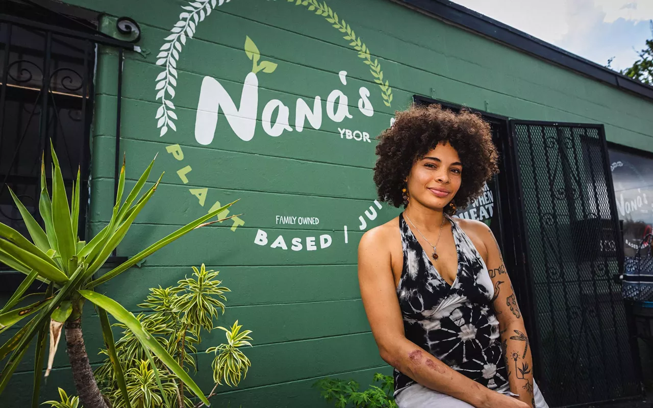 Nana's owner Anisa Mejia poses outside of her restaurant and smoothie spot at 1601 E 4th Ave.