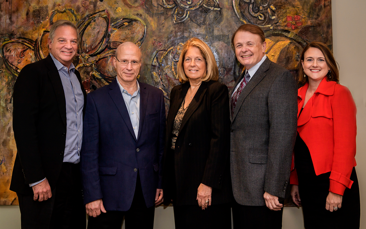 From left to right: Ringling Dean Eisner, Dr. Joel Morganroth, Dr. Gail Morrison, Dr. Larry Thompson, Stacey Corley.