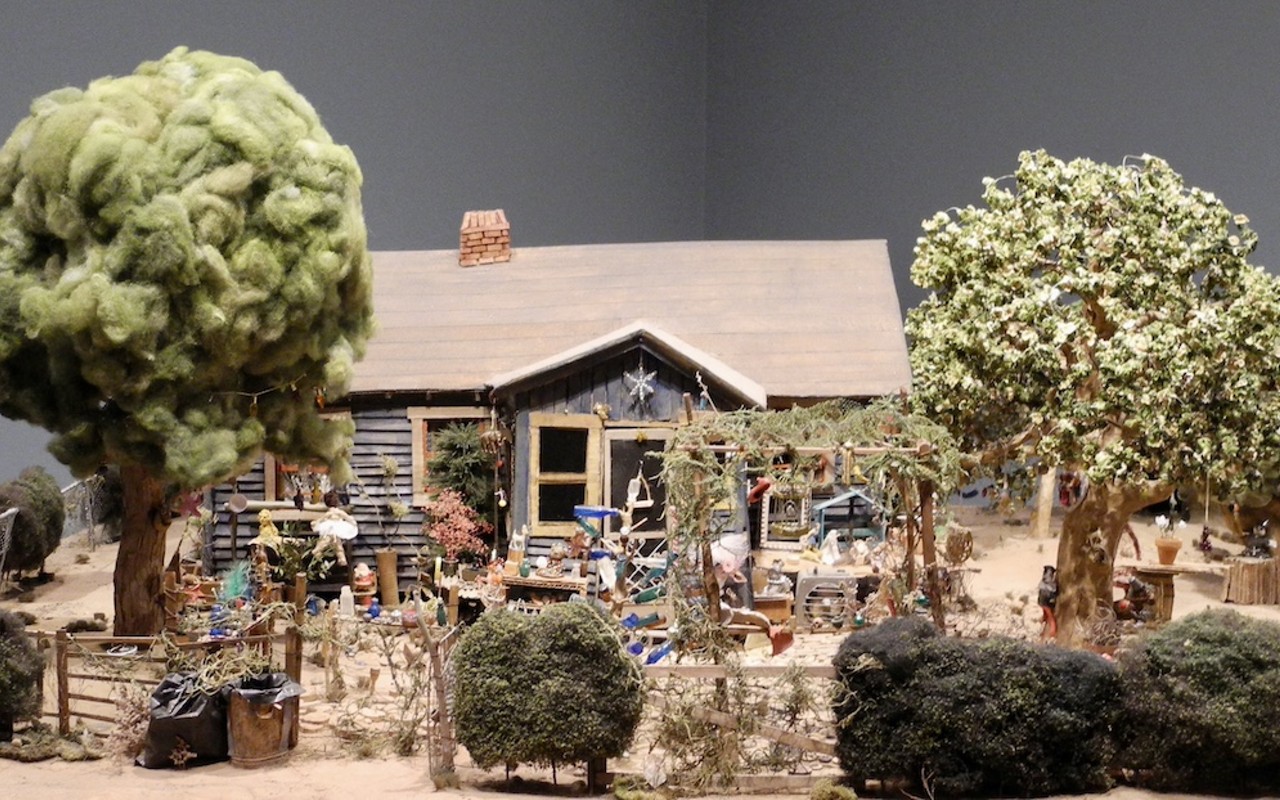 Scale model of the home of Nellie Mae Rowe Rowe.
