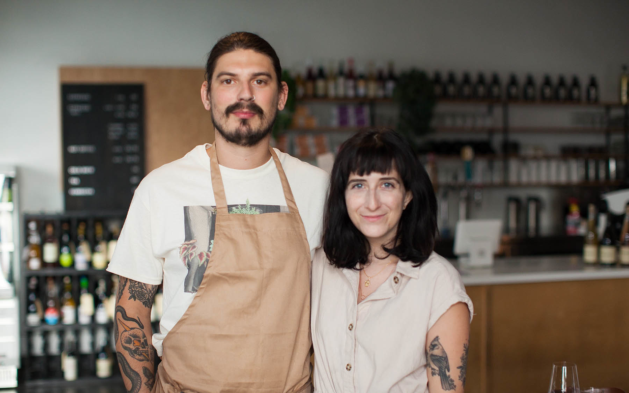 Josh (L) and Sarah Weaver of St. Petersburg, Florida's Bandit Coffee Co.