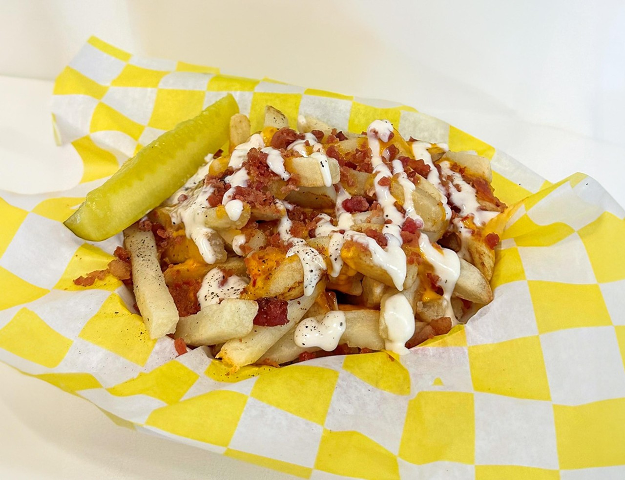 PICKLE RANCH LOADED FRENCH FRIES
Cheddar, Bacon, PICKLE Ranch Loaded French Fries! 
Chester's Gators & Taters