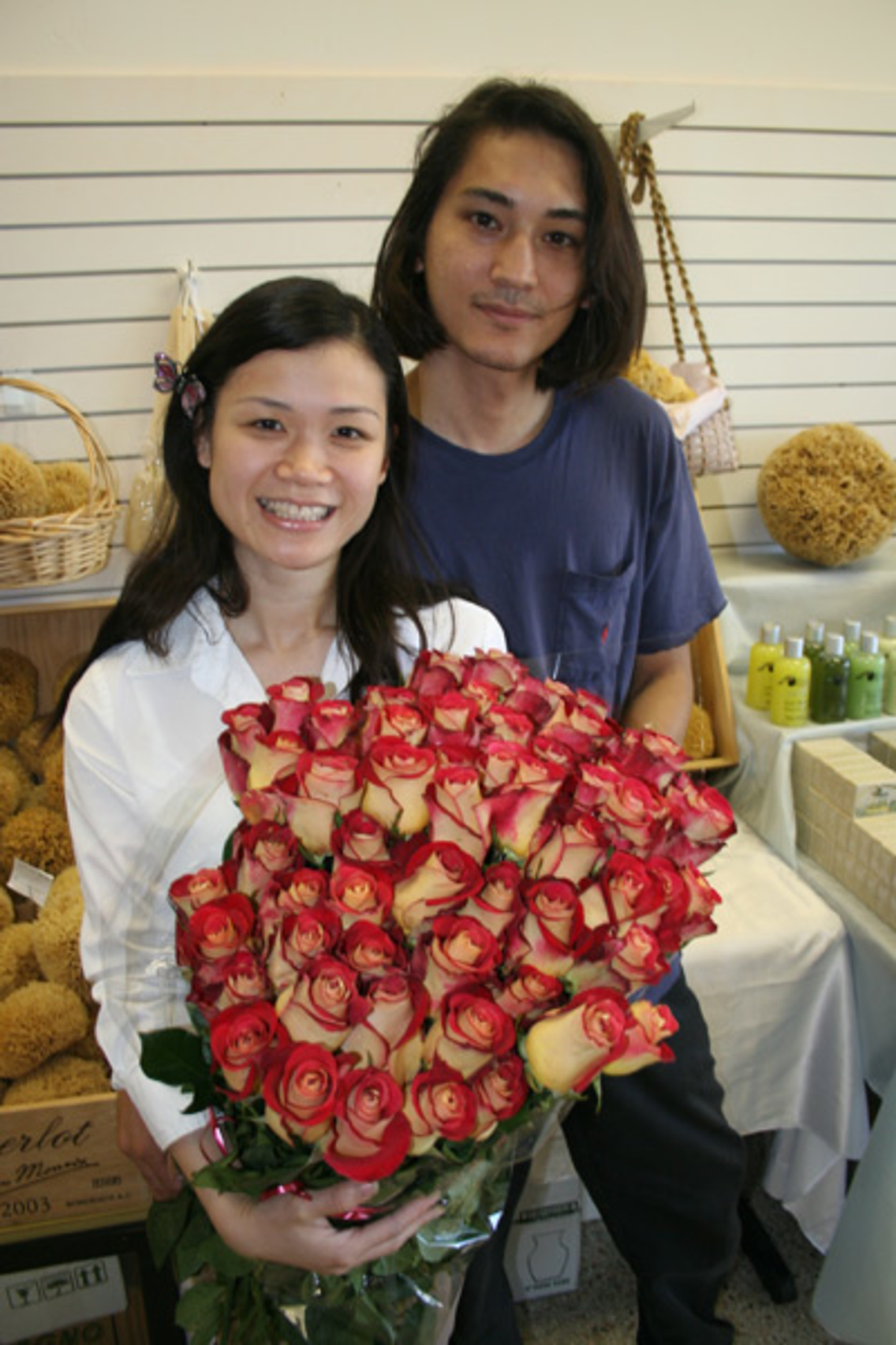 BEST CHEAP, FRESH ROSES: Nga and Nick Phan of La Vie en Rose.
