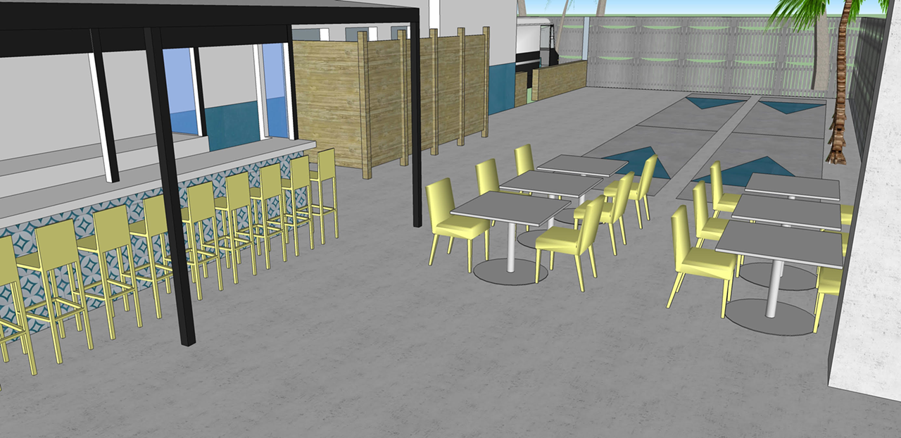 This second location is an open-air concept featuring indoor and outdoor seating.