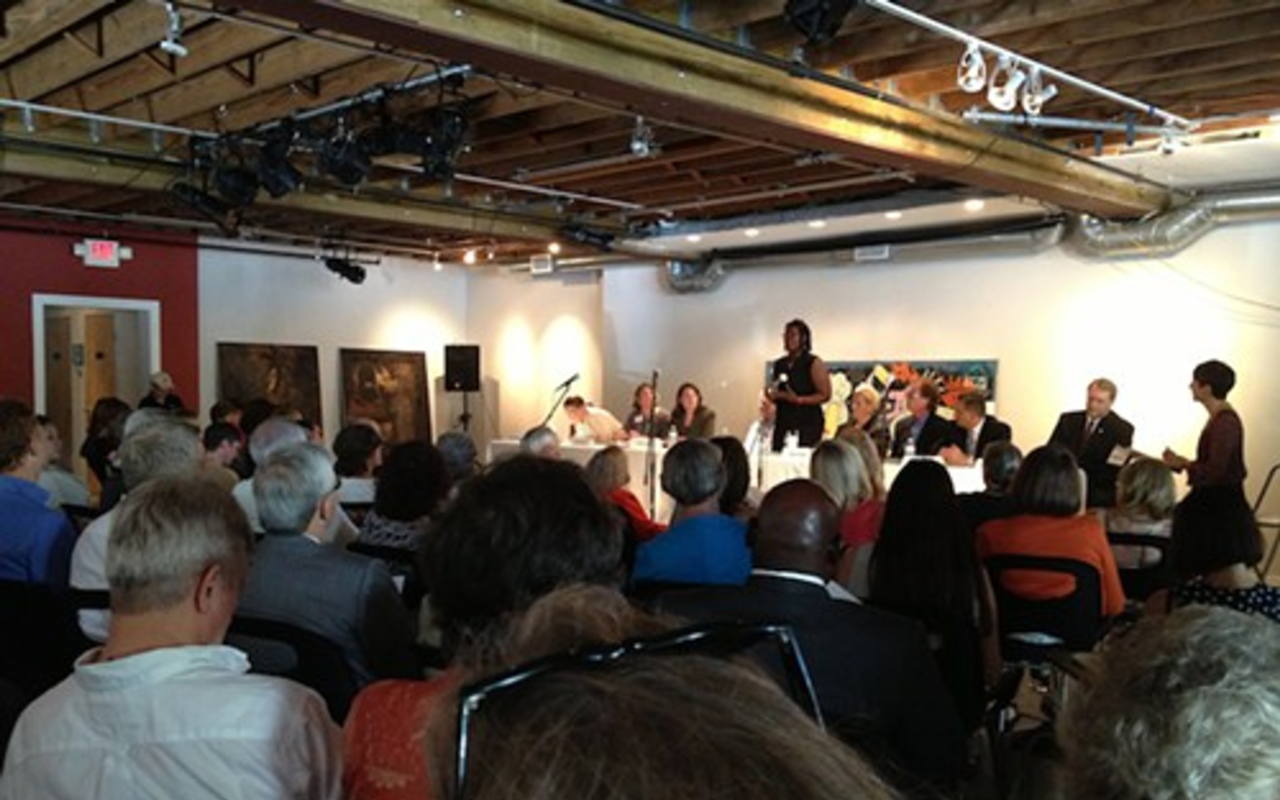The debate on the arts, held at the Studio@620, drew a crowd.
