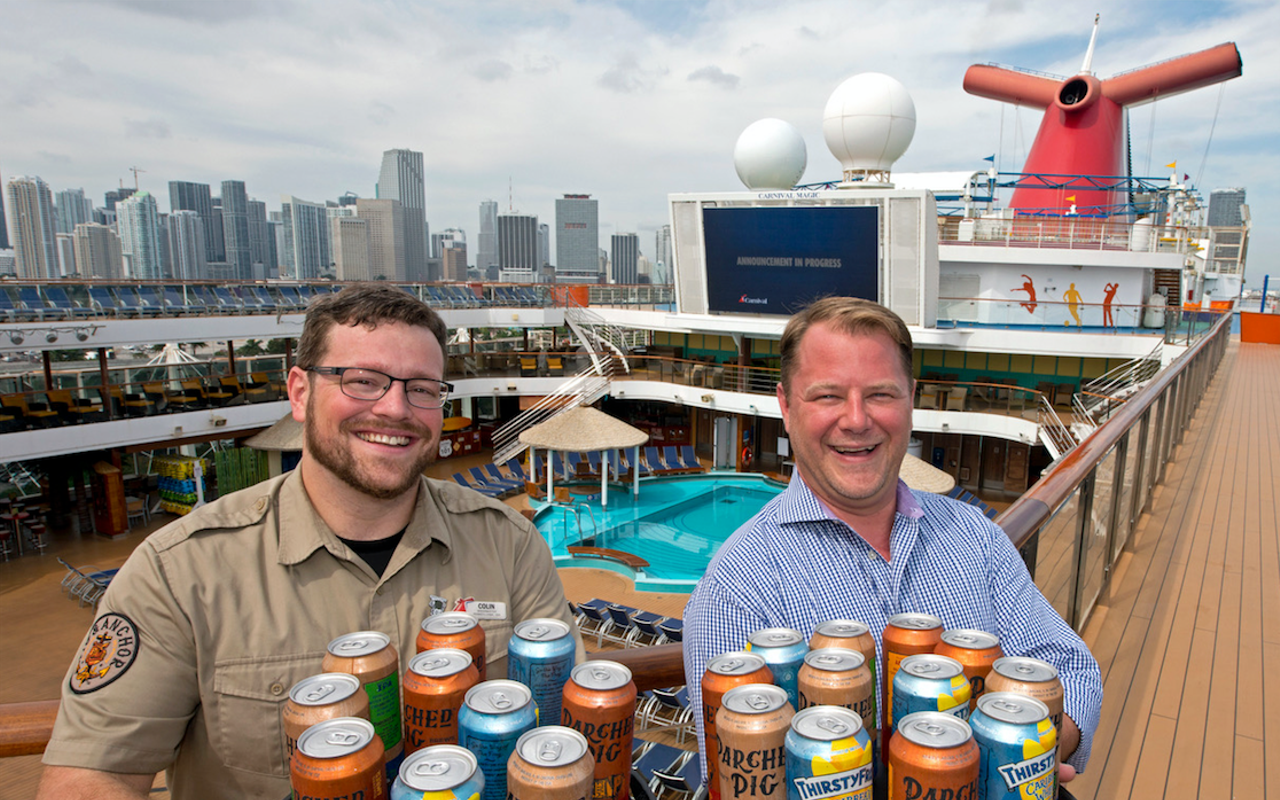 Carnival partners with Lakeland's Brew Hub to become the first cruise line to can and keg its own beer