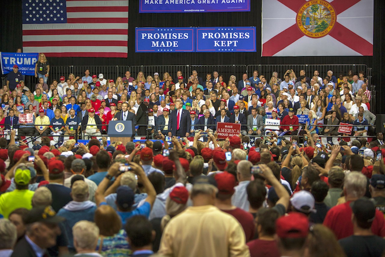 Check out photos of the Tampa Trump rally where he endorsed Ron DeSantis