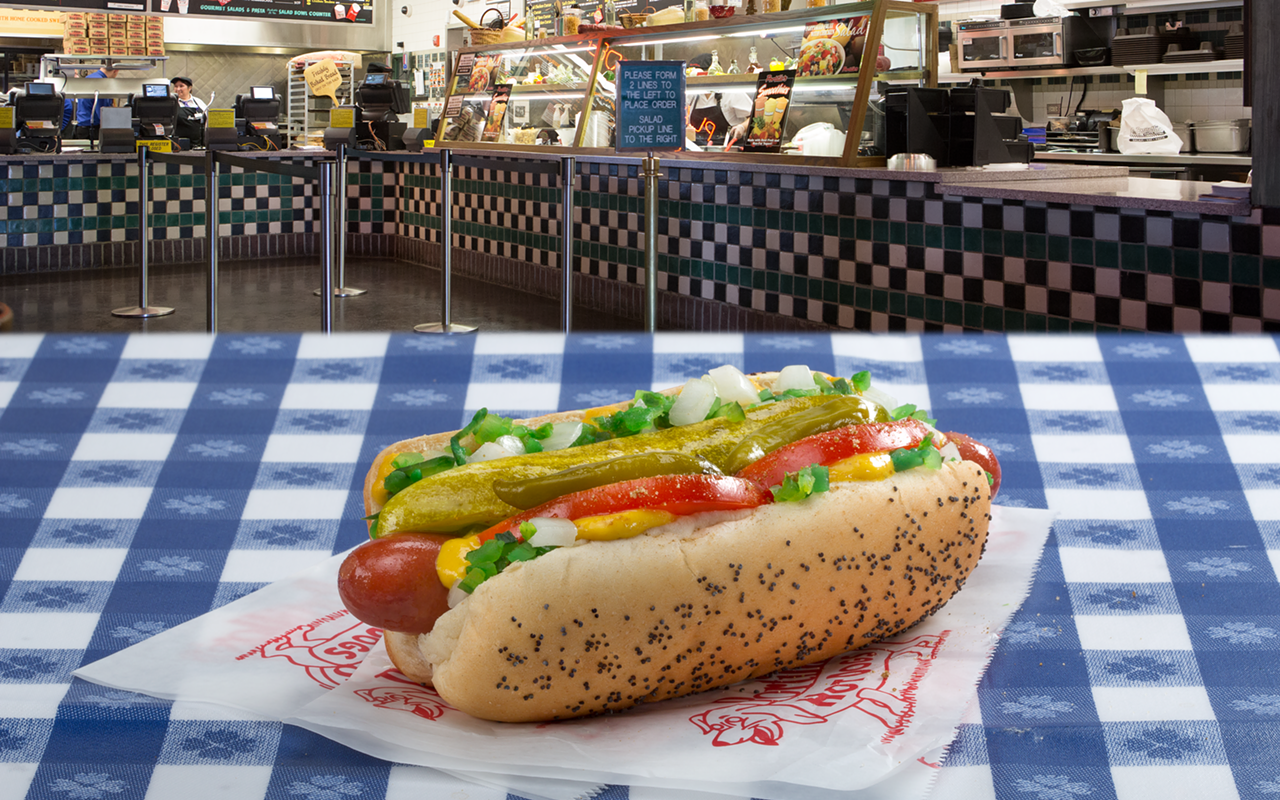 In honor of Hot Dog Day, buy one Portillo's entree and get a regular Chicago-style frank for $1.