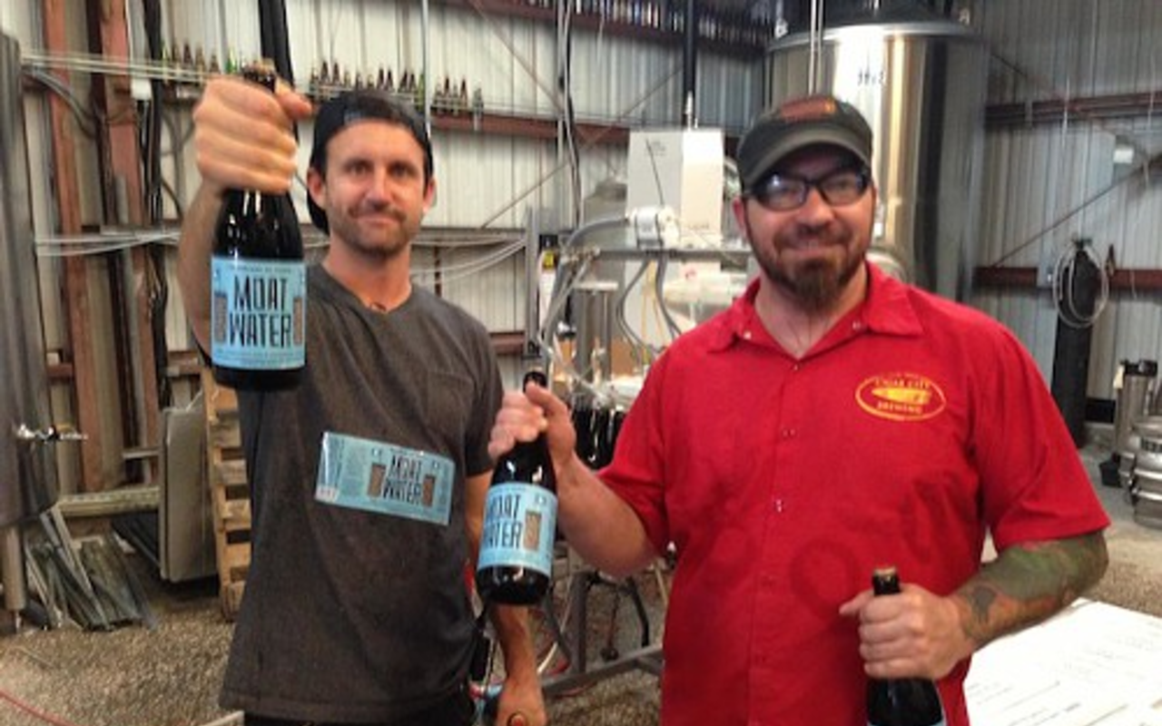 Cigar City Brewing and the Skate Park of Tampa celebrate the first bottles of Moat Water.
