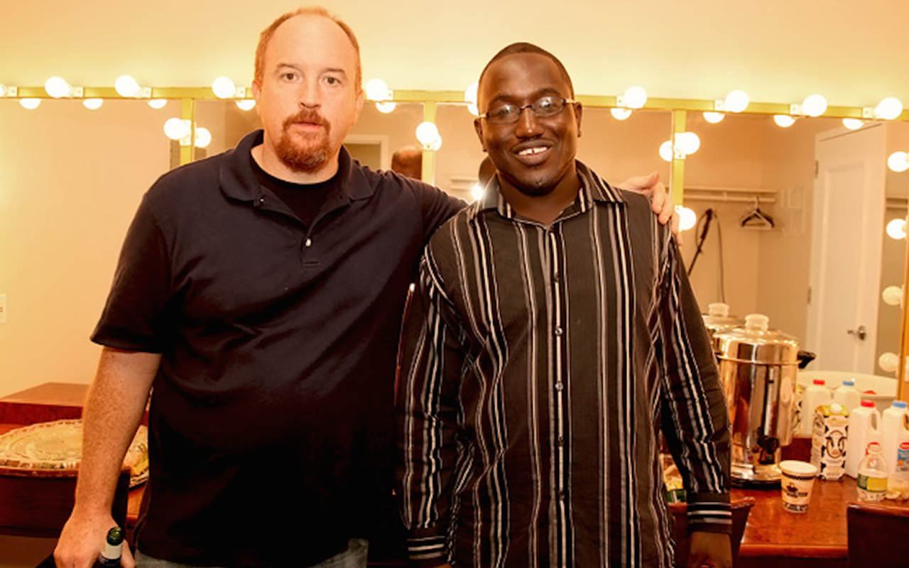 FAMOUS PASTY MAN AND ... WHO'S THAT GUY? Louis C.K. with underrated A-lister Hannibal Buress. Both are performing tonight at the Oddball Comedy and Curiosity Festival.