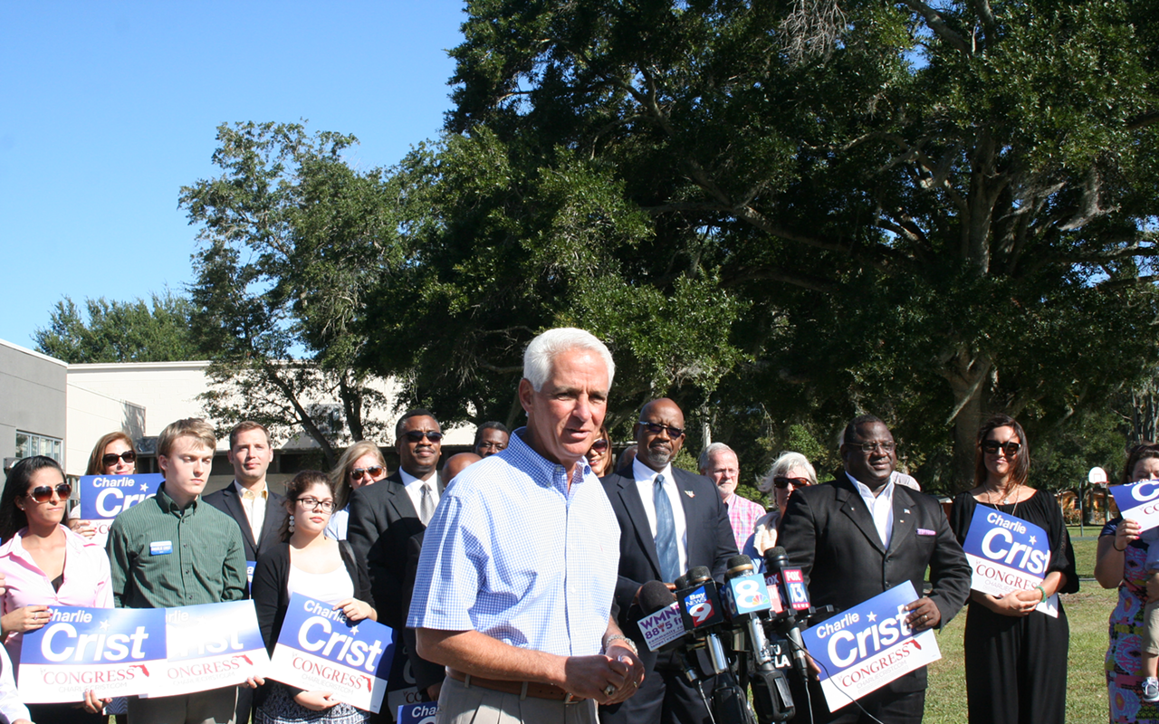 Former Governor Charlie Crist announces his Democratic bid for the seat in October of last year.