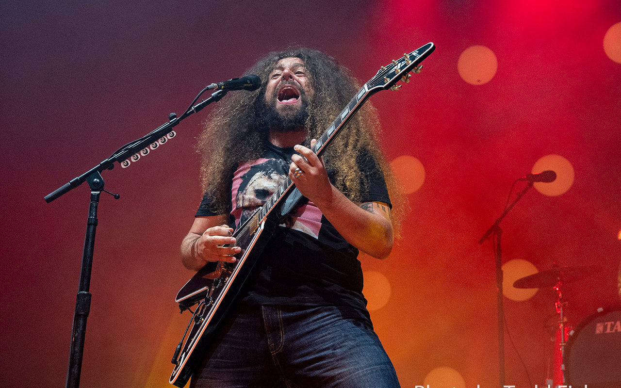 Coheed and Cambria plays MidFlorida Credit Union Amphitheatre in Tampa, Florida on July 7, 2018.