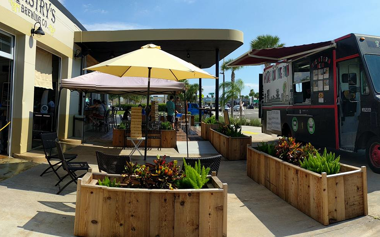 On the beach, Mastry’s Brewing Co. has become a neighborhood destination for rotating food trucks.