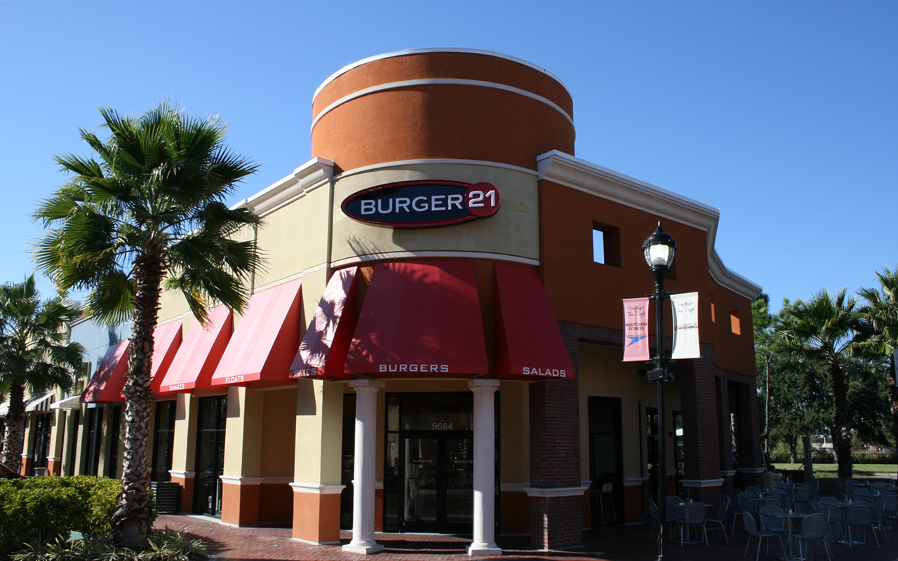 The Burger 21 location at 9664 W. Linebaugh Ave.