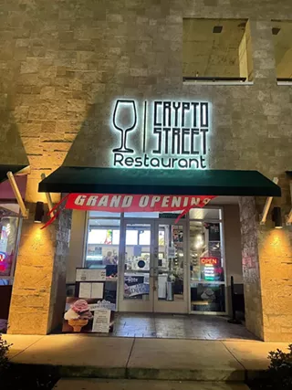 Crypto Street Restaurant in Clearwater Beach, Florida.