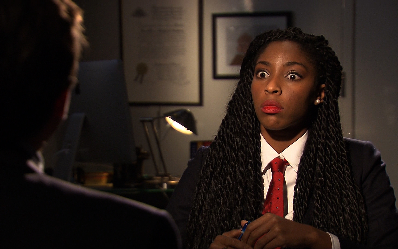 YES, HE DID JUST SAY THAT: Williams reacts to an interviewee on The Daily Show.